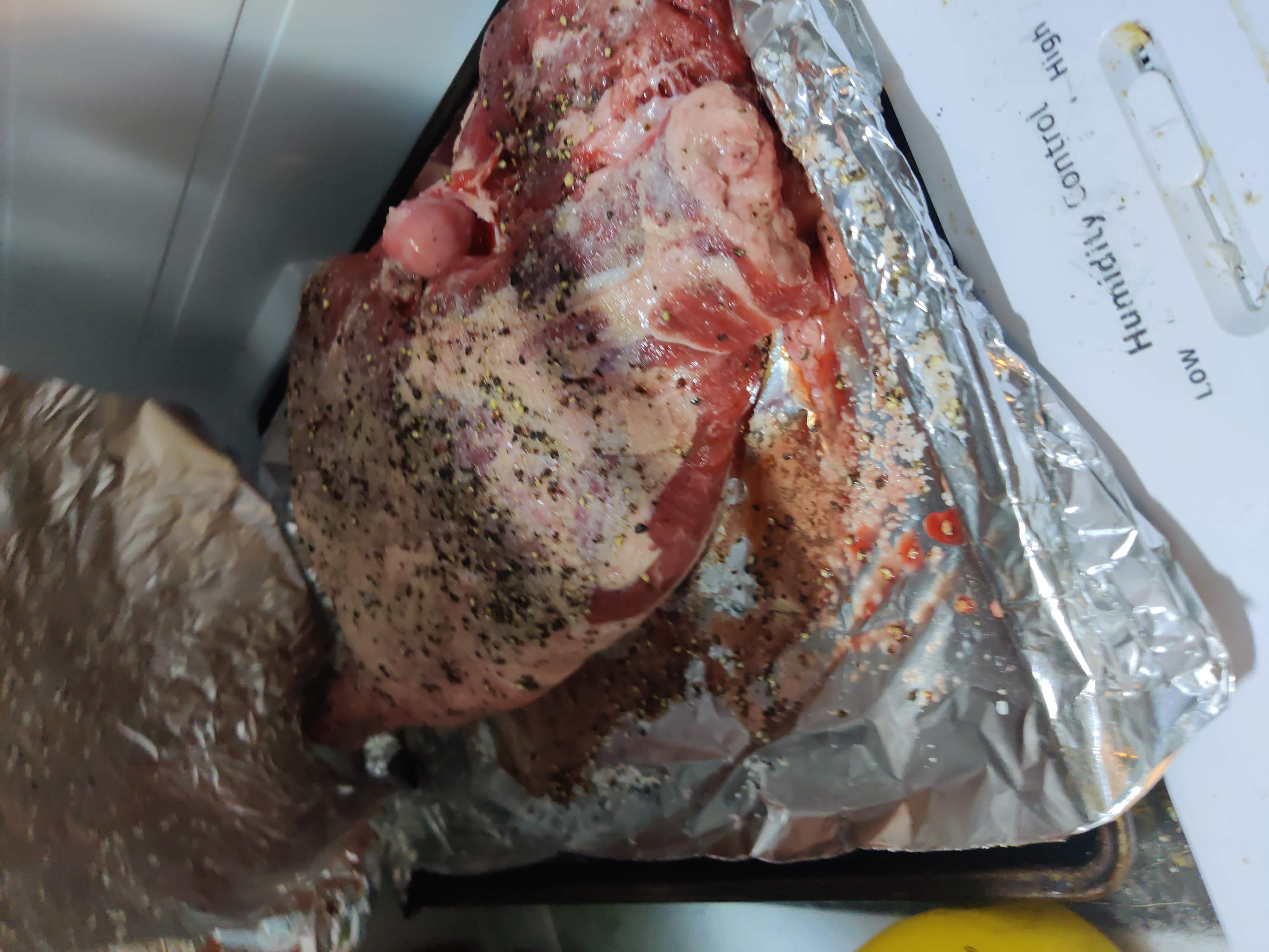 This is what the lamb looked like in the morning I was about to start
cooking it.