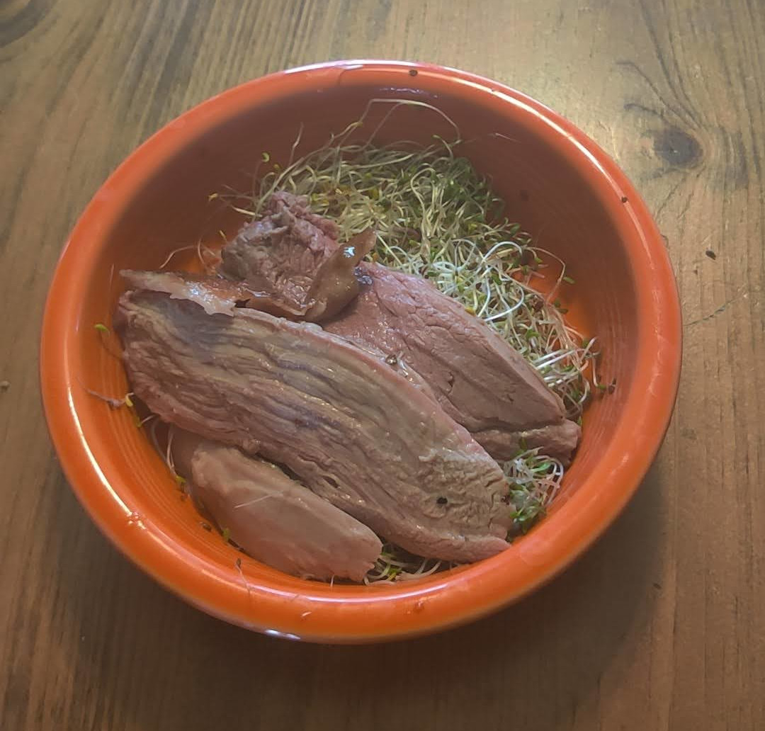How I served the lamb on a nice bed of sprouts