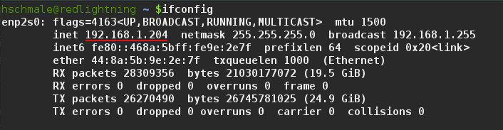 Ifconfig Output Example